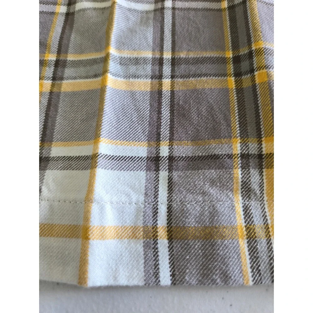 Sur La Table Plaid Cotton Napkins‎ Set of 11 Grey White Yellow 20x20 Farmhouse